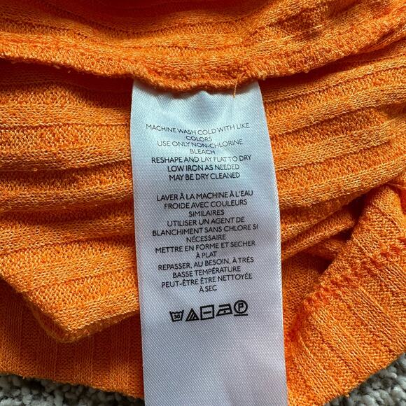 Maeve Anthropologie orange ribbed cut-out tank top size M - Picture 8 of 12